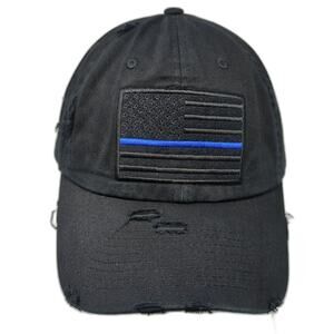 U.S. Flag Slideback Baseball Cap Black One Size Adjustable Kb Ethos Vintage